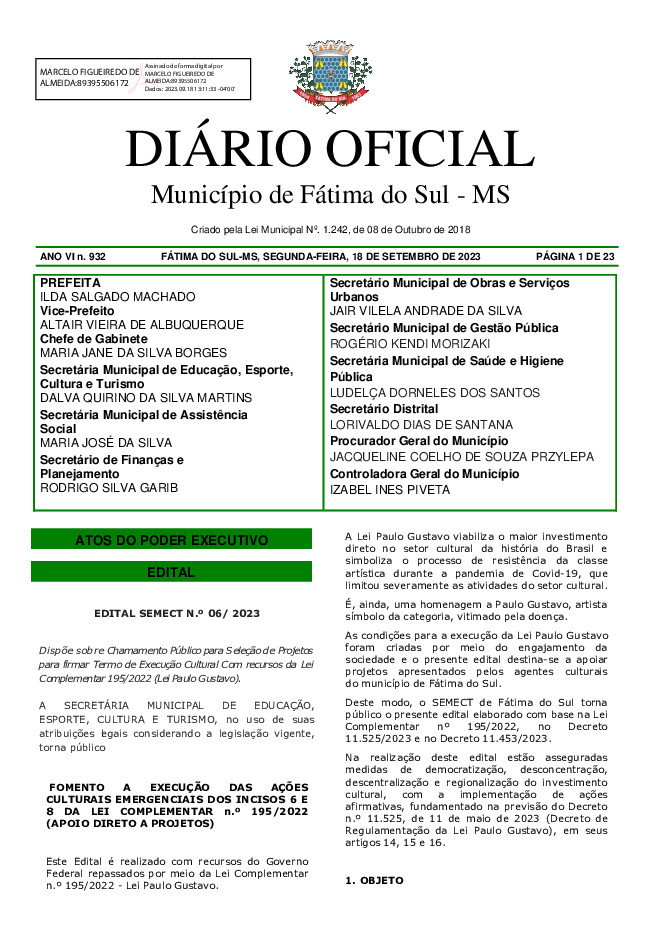 Diário Oficial - Edição nº 932